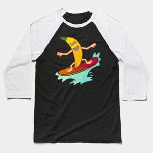 Banana Surfing Baseball T-Shirt